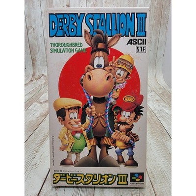 Derby Stallion III Nintendo Super Famicom In Box/Manual SHVC-AD3J-JPN US Seller