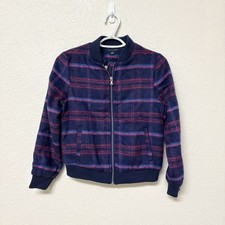 NWT Tommy Hilfiger Youth Kids Varsity Jacket Wool Purple Blue Size L