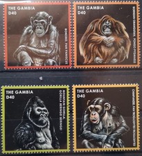 Gambia 2013 Menschenaffen 4v** (303)
