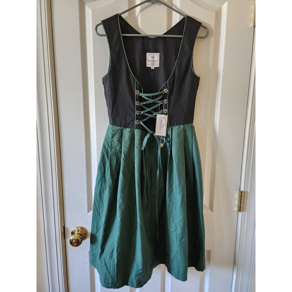Edelnice Trachtenmode Dirndl Alpine Dress EU 36 NWT Green Black Small 4/6  Midi | eBay