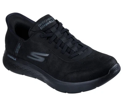 SKECHERS Herren Slipper Sneaker "GO WALK FLEX - Smooth Motion" black SLIP-IN