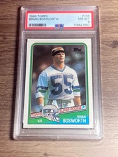 Brian Bosworth 1988 Topps PSA 8 NM-MT Graded Card Seahawks Rookie #144. rookie card picture