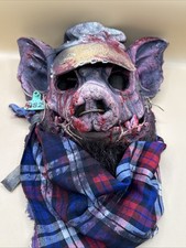 Custom Bloody Pig Farmer Halloween Horror Latex Mask Tag Teeth Painted Adult