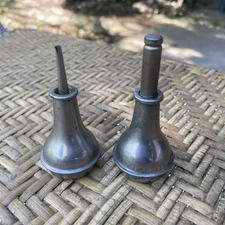 2 Vtg Mini Pocket OIL CAN Metal Thumb Press USA~ Guns~ Sewing Machines