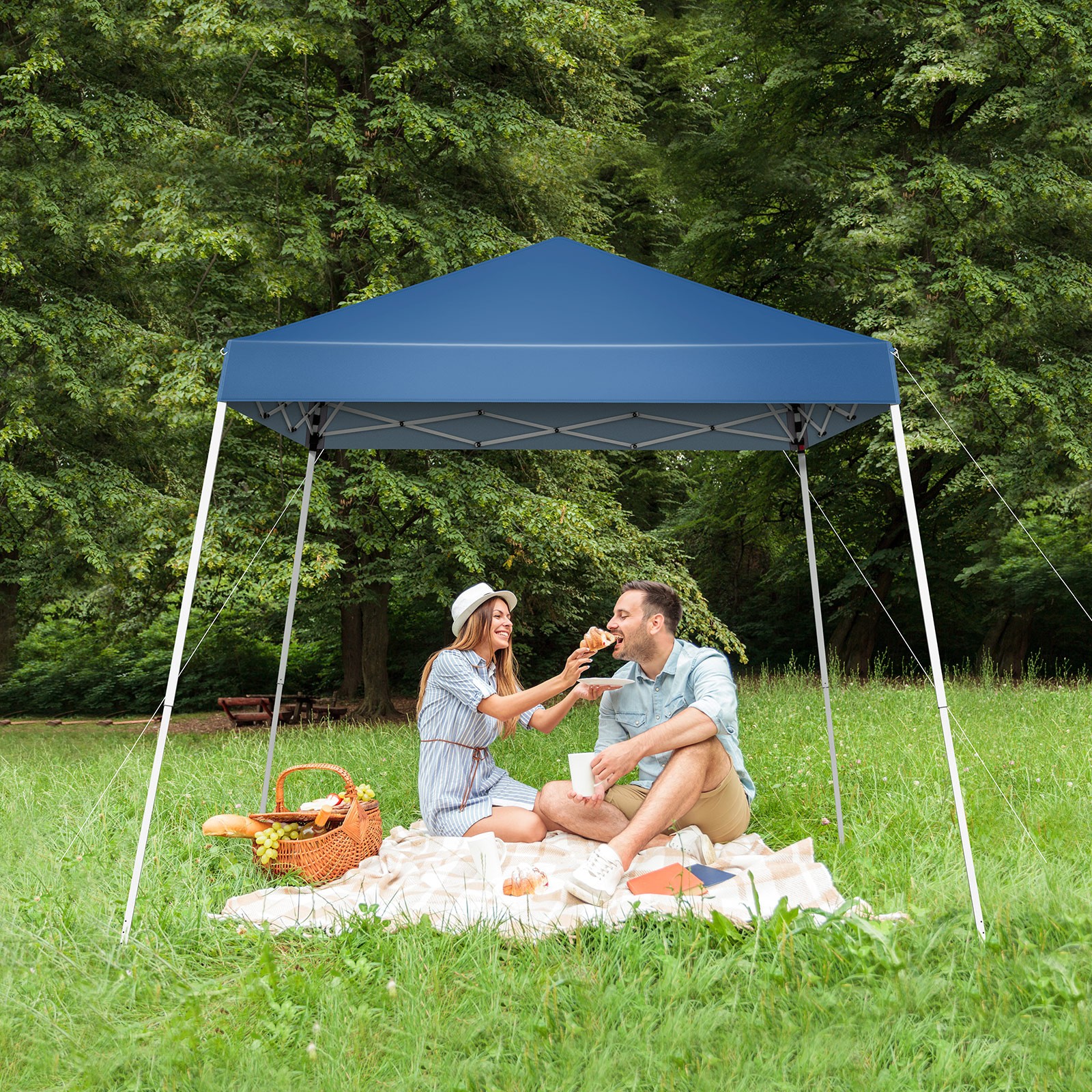6x6 FT EZ Pop Up Canopy Tent Outdoor Slant Leg Outdoor Gazebo Waterproof