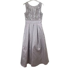 Eliza J TAFFETA Lace ILLUSION Gown WOMEN 8 MAXI DRESS FORMAL EMBROIDERED SEQUIN