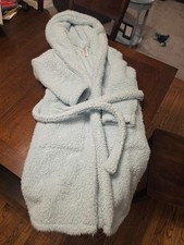Pottery Barn Teen Girl Size XS/S Teal Sherpa Hooded Two Pocket Robe