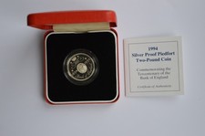 £2 Bank of England 1994 Silver Proof Piedfort Two Pounds Coin COA