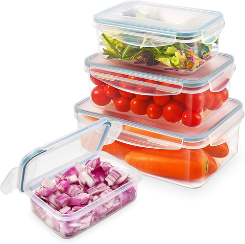 Contenitori Ermetici per Alimenti, 4 Pezzi, Contenitori Di Plastica Contenitori - Foto 12 di 12