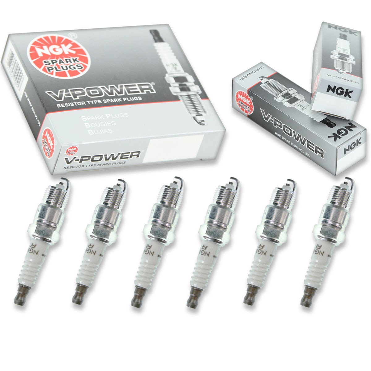 6 pcs NGK V-Power Spark Plugs for 1978-1983 Chevrolet Malibu 3.8L V6 - gn