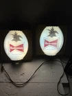 Vintage Budweiser King of Beers Light Up Bubble Bar Sign Pair 2 Tested  Nice!