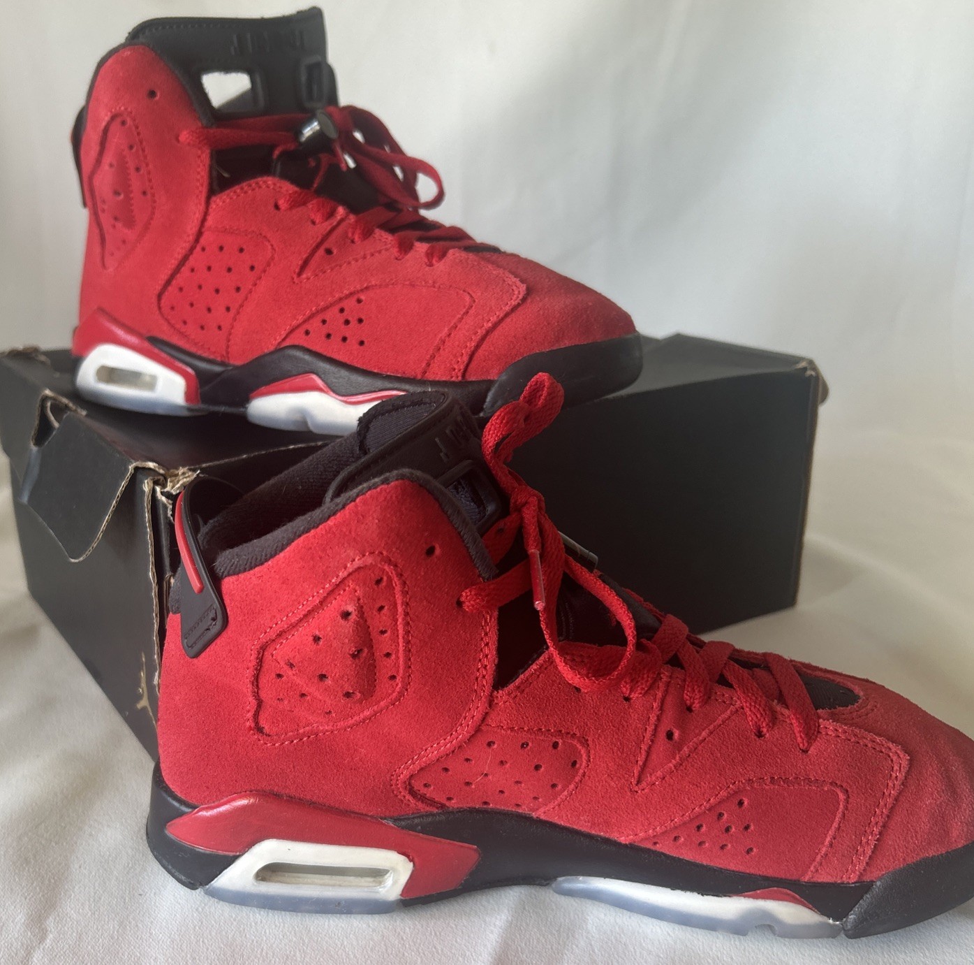Nike Boys Air Jordan 6 Retro Shoes Youth 6 Y Red Basketball 