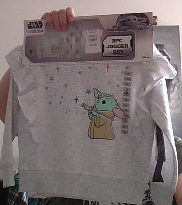 NWT 3-Pc STARWARS JOGGER SET Disney Sz 5 CUTE SIDE Baby Yoda Sweatshirt/Top/Pant