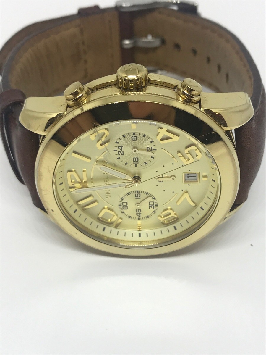 Michael Kors Mk2251 Womens Brown Leather Analog Champagne  display picture 2