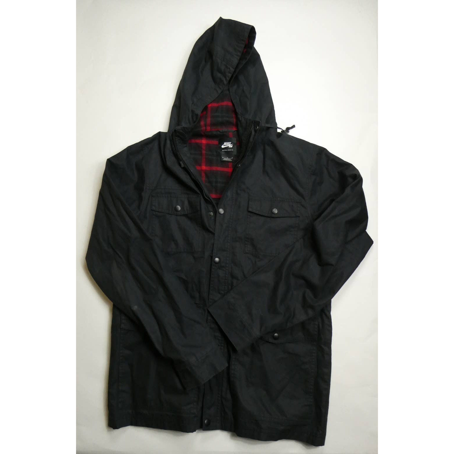 Nike SB waxed canvas flannel lined jacket, medium, bl… Gem