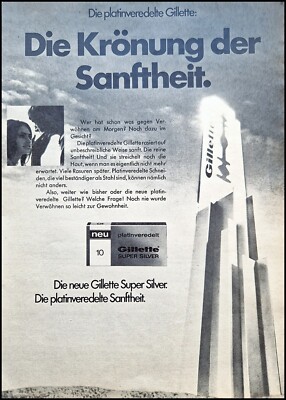 Gillette Super Silver, Rasierklingen, originale Werbung aus 1971