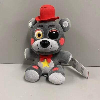 18CM Red Hat Gray Bear FNAF Five Nights At Freddy's Plush Stuffed Toy Doll Gift