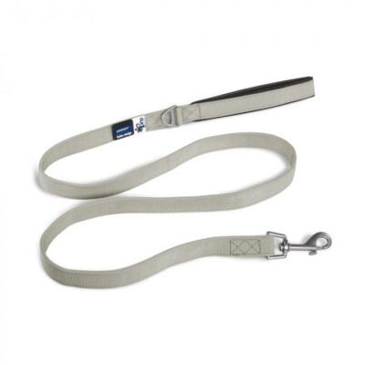 Curli Basic Hundeleine 1,40 m x 2 cm grau mit Handschlaufe, Chromverschlüsse