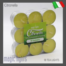 18 CANDELE TEA LIGHTS ALLA CITRONELLA TEALIGHT MAGIC LIGHTS LUMINI CITRONELLA