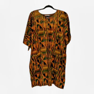African Town Vintage bright Gold Green Black one size shirt