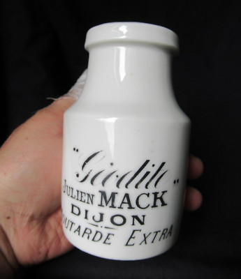 ANTIKER SENFTOPF JULIEN MACK DIJON GEODIT 110 mm SENFTOPF 19. Jh. Senf