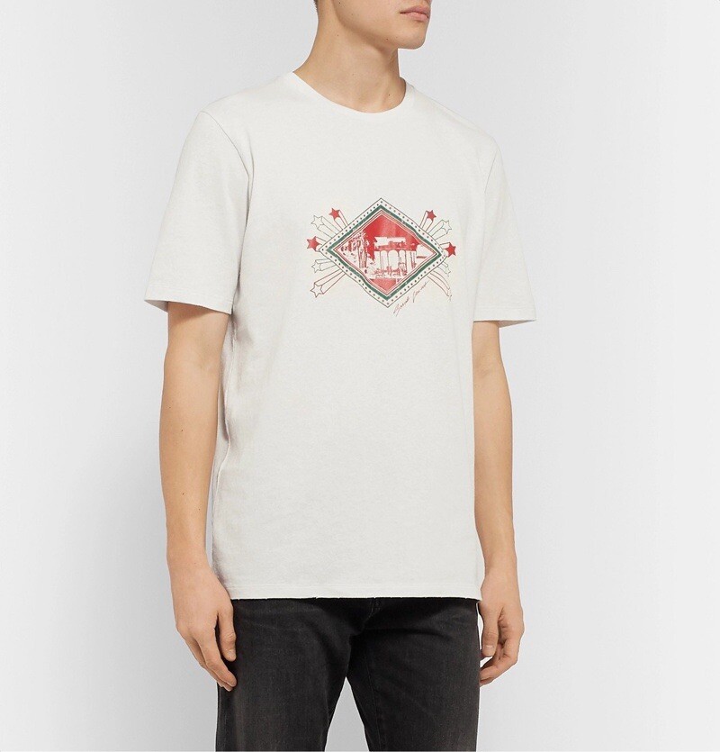 Camicia uomo YSL taglia M Medium Yves Saint Laurent bianca maglietta adulto T Jardin