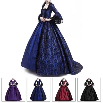 Damenkleid Partykleid Rokoko Barock Kleid 3/4 Arm Cosplay Mittelalte Renaissance