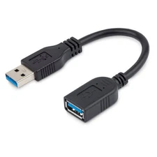 StarTech USB 3.0 Type A Male to Type A Female 6 in Extension Black Adapter Cable