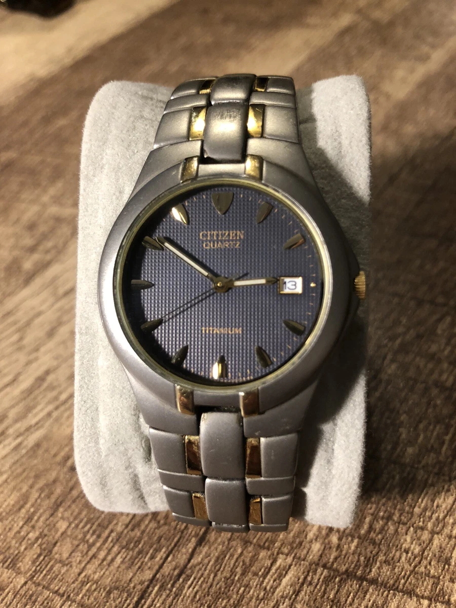 Citizen quartz titanium watch hot sale