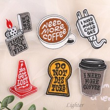 10PCS Words Slogan Letter Biker Patch to Iron on Patches Embroidered Motto Badge