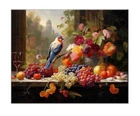 Fruit Bird Wine Classical Oil Painting Printed on canvas-Home Wall Art Decor