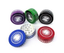 Magentic Metal Herb Grinder 50mm 2 Part Diamond Cut Design Kitchen Spice Crusher