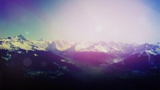 Landscape art mountains sunlight nature snowy mountain Custom Gaming Mat Desk