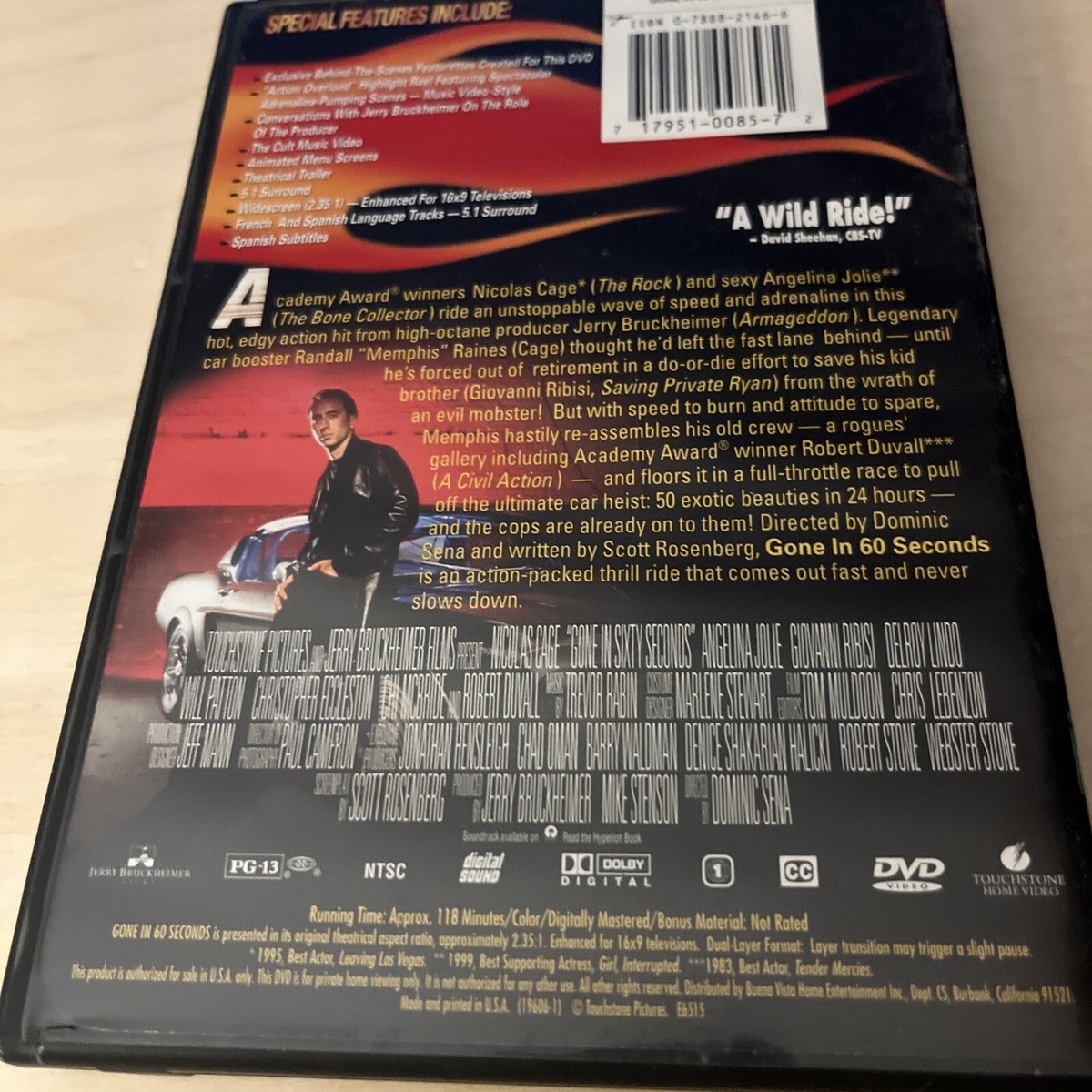 Gone in 60 Seconds (DVD, 2000) Nicolas Cage ,Angelina Jolie