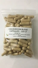 Mushrooms Blend-Lion’s Mane, Reishi, & Cordyceps 450 mg - Vegan Capsules