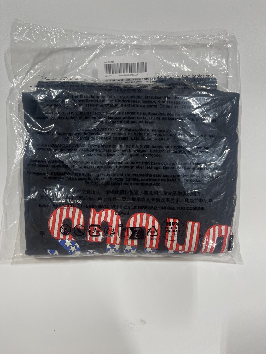 Supreme Drugs Tee Black Heather Grey Pale Mint White Size S