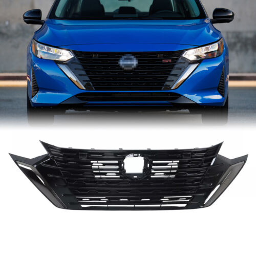 Black Front Bumper Upper Grille For 2024 2025 Nissan Sentra SR
