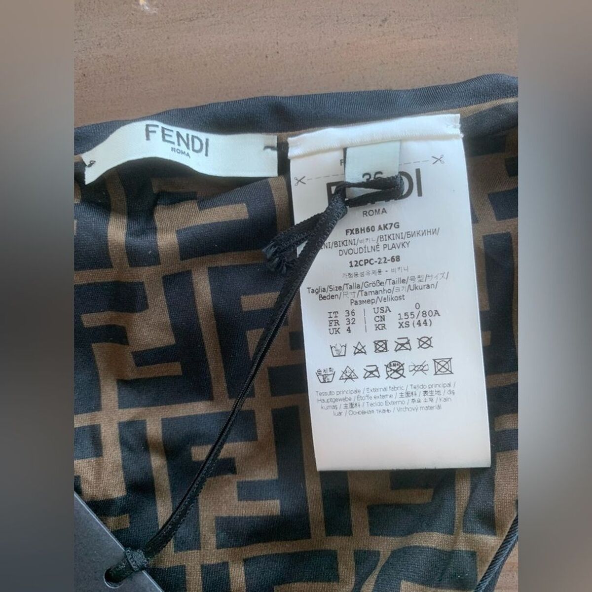 RRP US$670 Fendi Lycra FF logo brown bikini NWT IT36 XS | eBay RRP US$670 Fendi Lycra FF logo brown bikini NWT IT36 XS | eBay