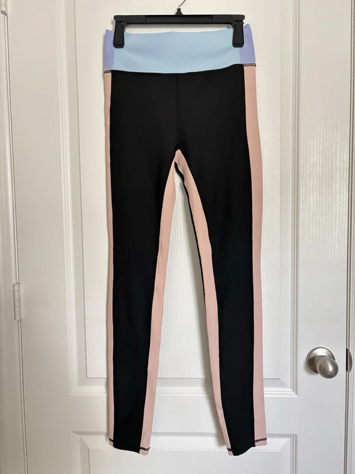 Pink Lily Black Colorblock Leggings Bra Set M Yoga Workout - Image 4 of 4