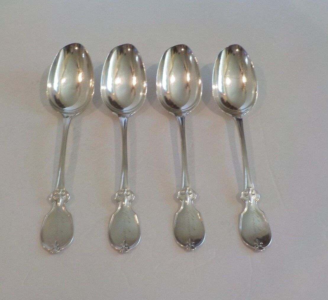 19th C. Set/4 Albert Coles COIN Silver Serving Spoons