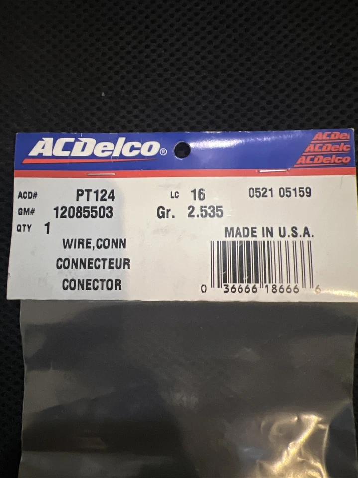 Conector compresor aire acondicionado ACDelco PT124 GM 12085503 Foto 2 de 4