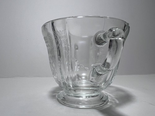 Vintage Crystal Madrid Pattern Depression Glass Sugar Dish And Creamer - Picture 5 of 15