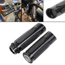 1" Black Electronic Throttle Handlebar Hand Grips For Harley Electra Glide FLHT