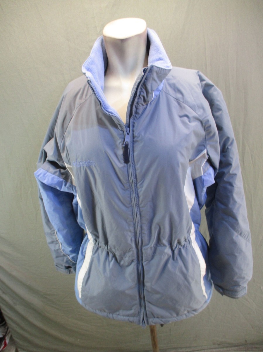Columbia Size L Womens 100% Nylon Full Zip Stand Collar Pocket