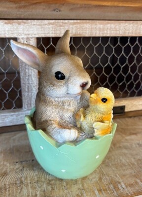 New Spring Easter Peep BUNNY CHICK EGG FIGURINE Shelf Sitter Figure