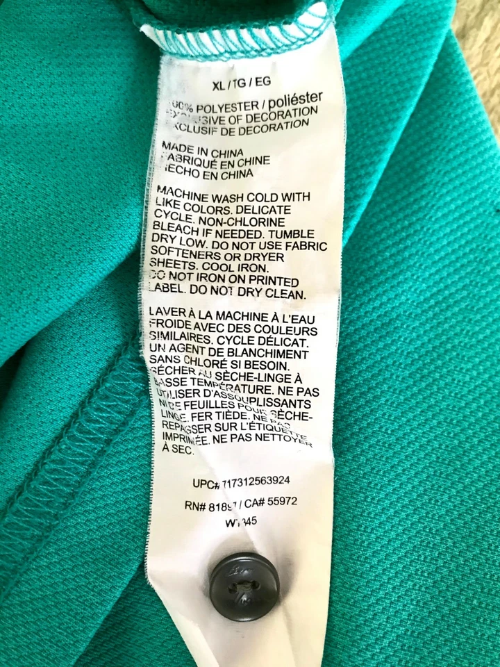 Ben Hogan Men’s Green Power Air Short Sleeve Polo Shirt Size XL  - Image 4 of 4