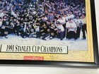 1991 PITTSBURGH PENGUINS TEAM SIGNED FRAMED 16X20 POSTER MARIO LEMIEUX JSA LOA — photo 2
