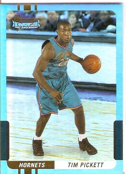 TIM PICKETT BLUE FOIL ROOKIE SERIAL #/50 2004-05 BOWMAN SIGNATURE 102 HORNETS