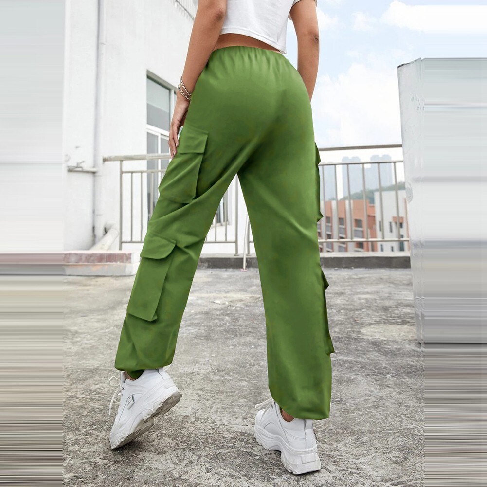 Pantalon Cargo Fille - Blanc, Taille élastique, Coton/polyester - Pour école, Sport, Loisirs - 4