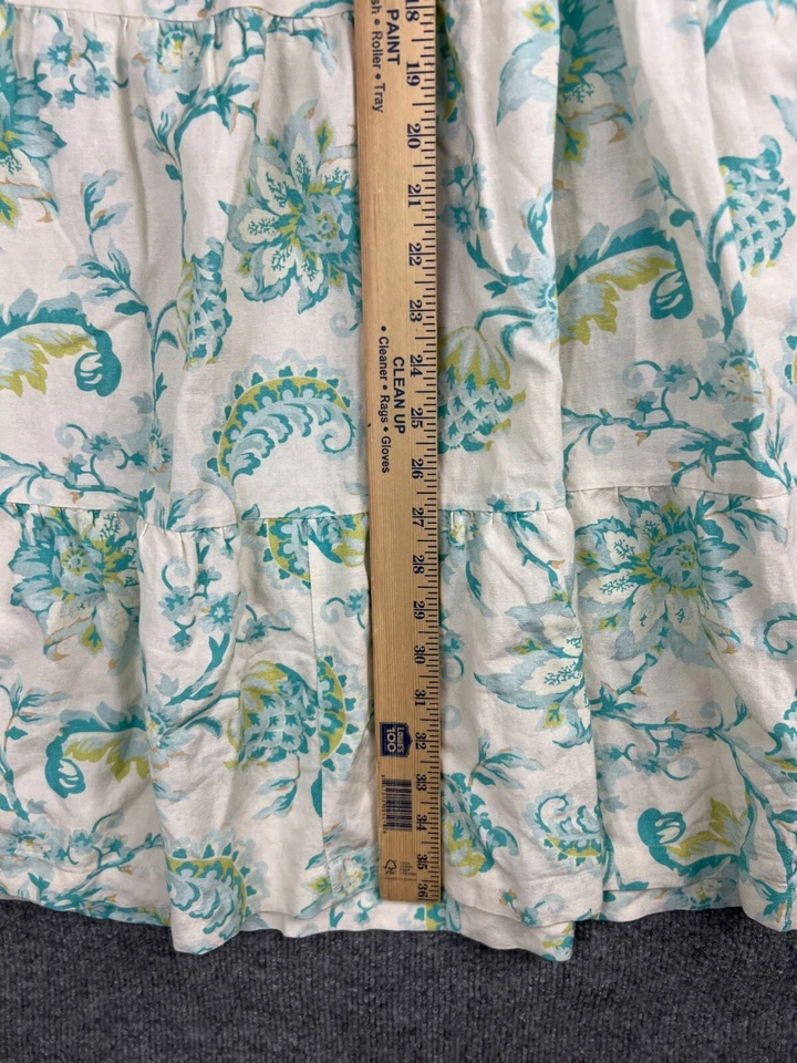 Maxi falda para mujer Rhythm Lola a cuadros en capas 12 blanca floral acampanada abertura lateral Foto 4 de 4